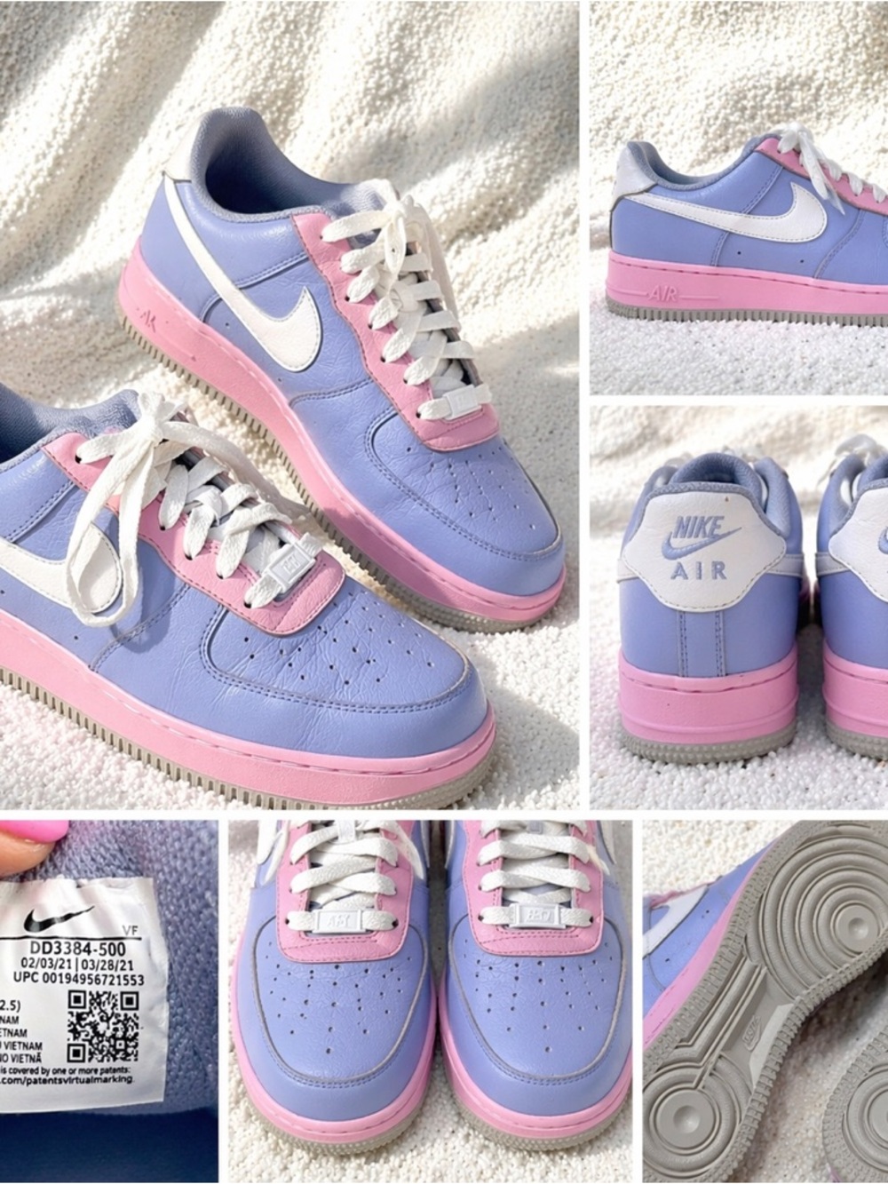 Nike Air Force 1 Low Pastel Blue Pink Women’s Sz 5.5 | AF1